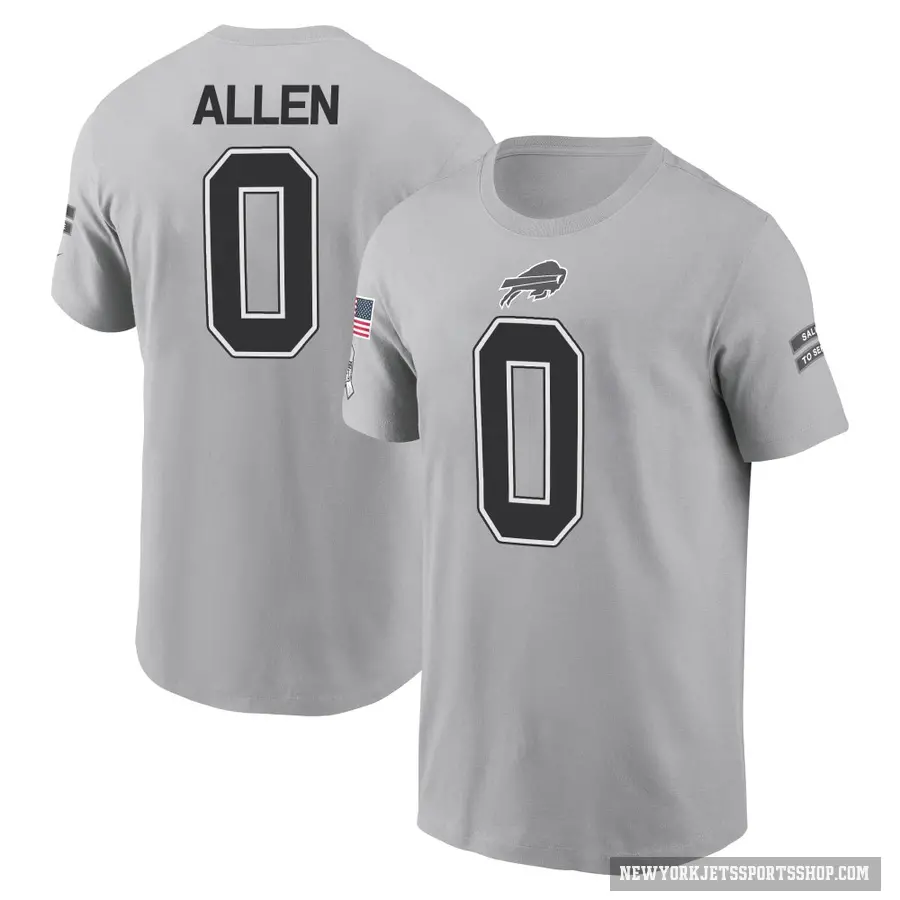 Men's ＃0 Braelon Allen New York Jets Gray 2024 Salute to Service T-Shirt