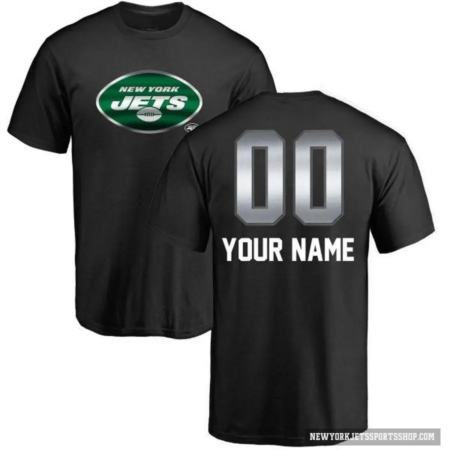 Men's ＃00 Custom New York Jets Black Midnight Mascot T-Shirt