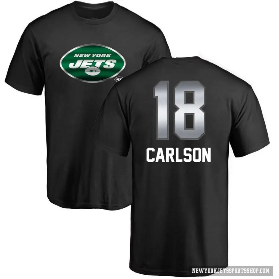 Men's ＃18 Anders Carlson New York Jets Black Midnight Mascot T-Shirt