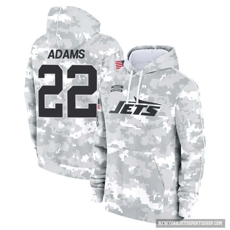 Men's ＃22 Tony Adams New York Jets Arctic Camo 2024 Salute to Service Club Fleece Pullover Hoodie