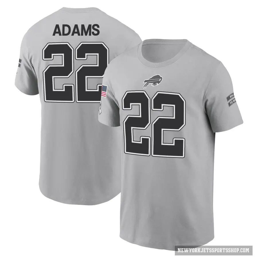 Men's ＃22 Tony Adams New York Jets Gray 2024 Salute to Service T-Shirt