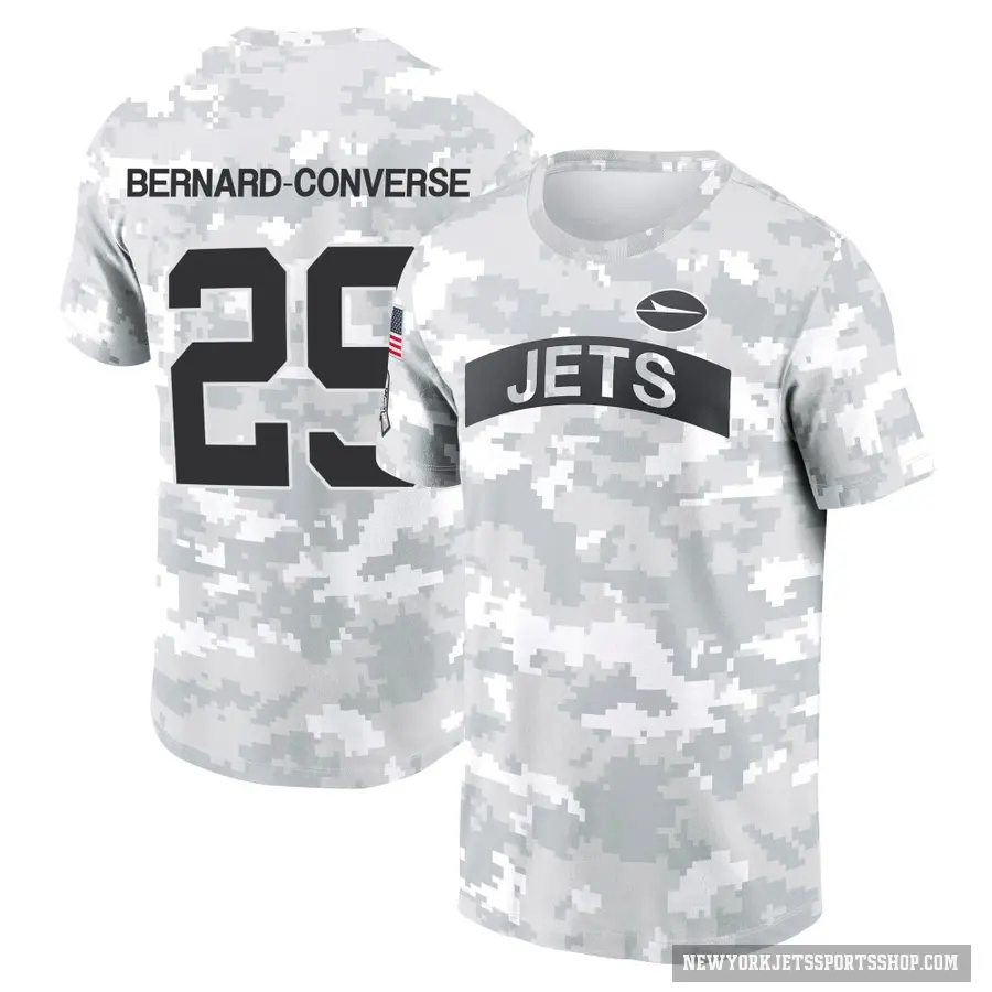 Men's ＃29 Jarrick Bernard-Converse New York Jets Camo Arctic 2024 Salute to Service Performance T-Shirt