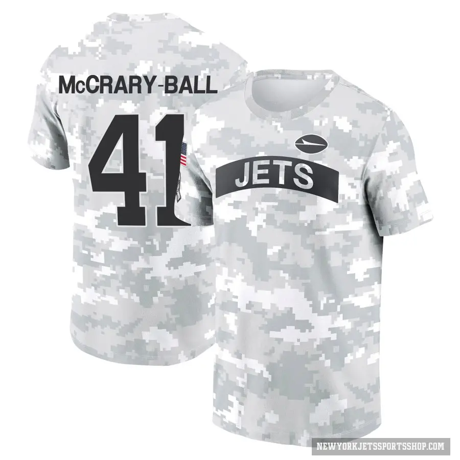 Men's ＃41 Marcelino McCrary-Ball New York Jets Camo Arctic 2024 Salute to Service Performance T-Shirt
