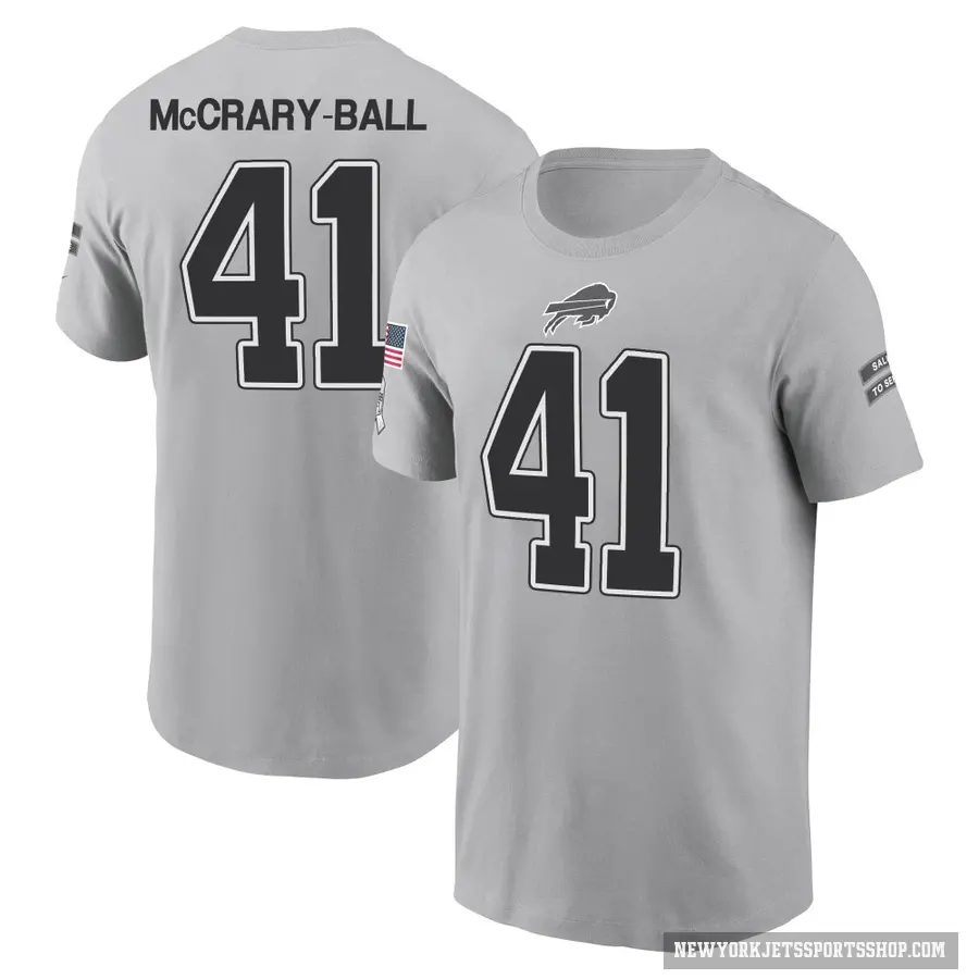 Men's ＃41 Marcelino McCrary-Ball New York Jets Gray 2024 Salute to Service T-Shirt