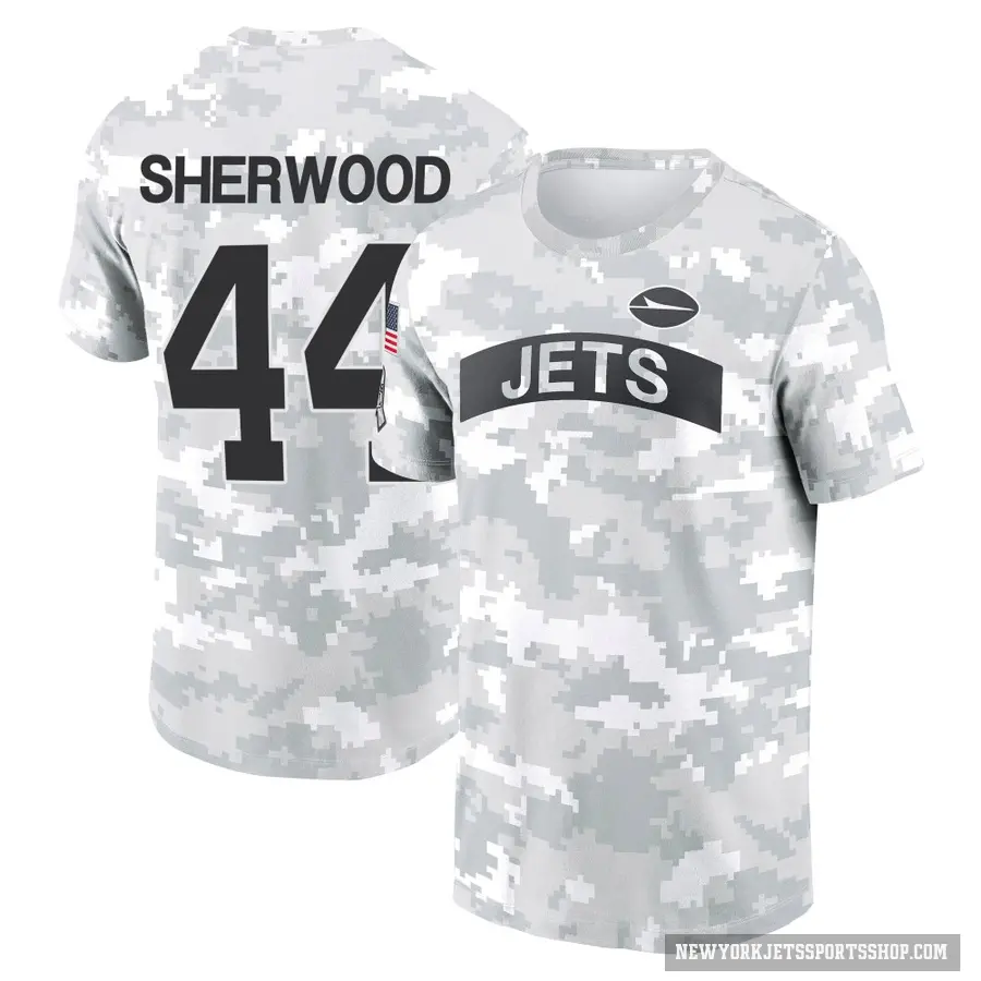 Men's ＃44 Jamien Sherwood New York Jets Camo Arctic 2024 Salute to Service Performance T-Shirt