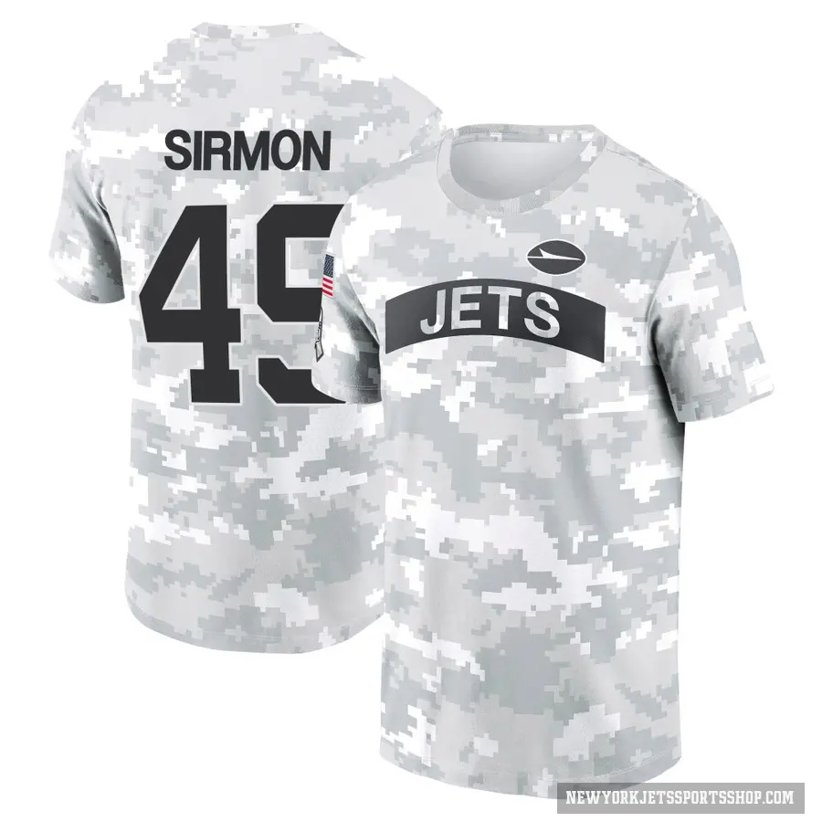 Men's ＃49 Jackson Sirmon New York Jets Camo Arctic 2024 Salute to Service Performance T-Shirt