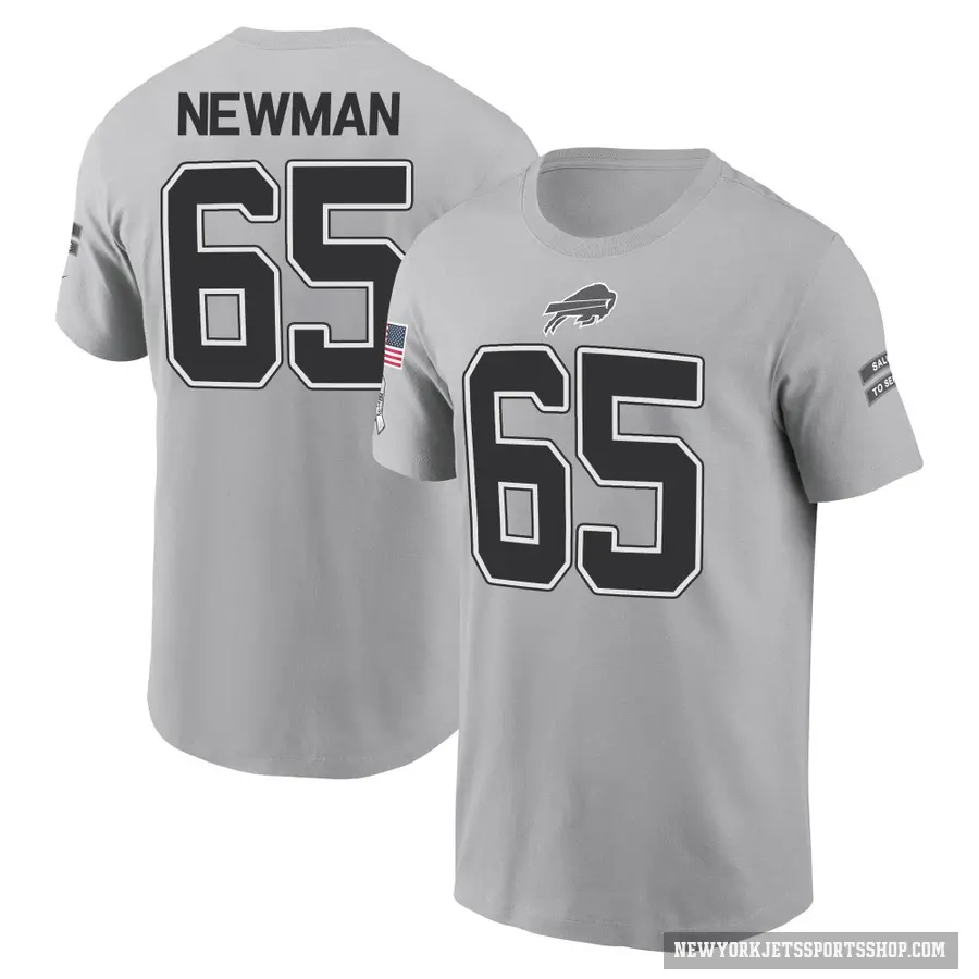 Men's ＃65 Xavier Newman New York Jets Gray 2024 Salute to Service T-Shirt