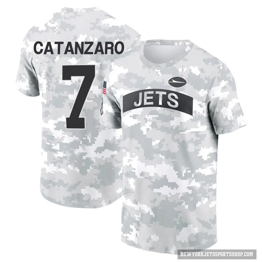 Men's ＃7 Chandler Catanzaro New York Jets Camo Arctic 2024 Salute to Service Performance T-Shirt