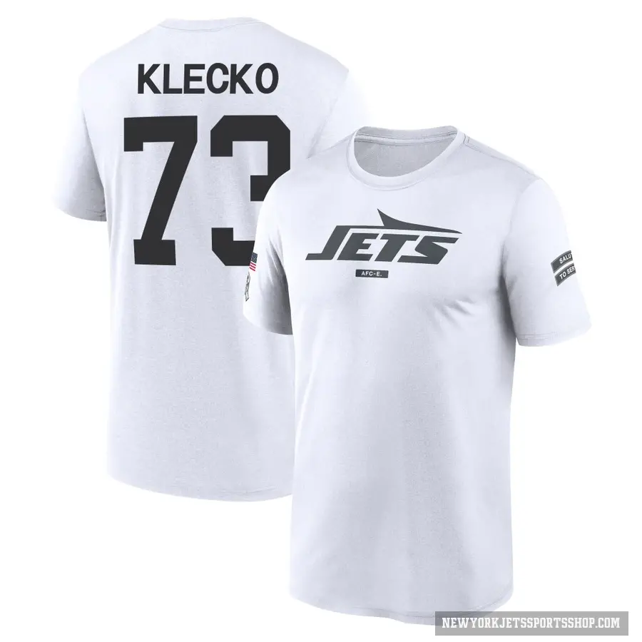 Men's ＃73 Joe Klecko New York Jets White 2024 Salute to Service Performance T-Shirt