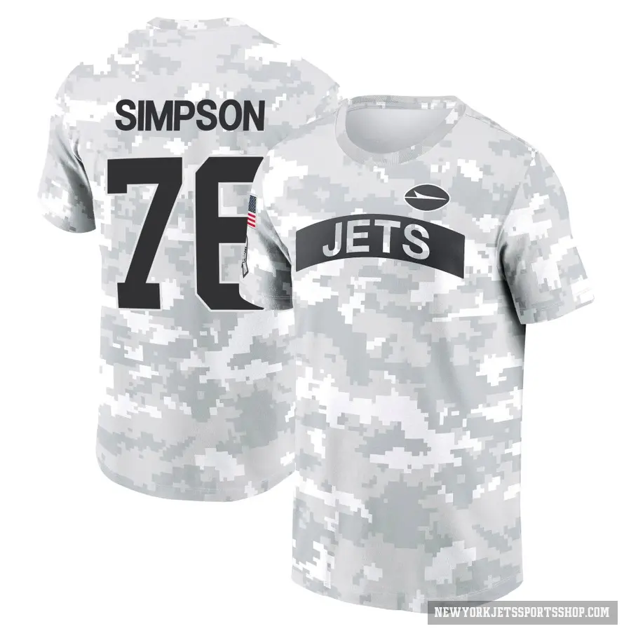 Men's ＃76 John Simpson New York Jets Camo Arctic 2024 Salute to Service Performance T-Shirt