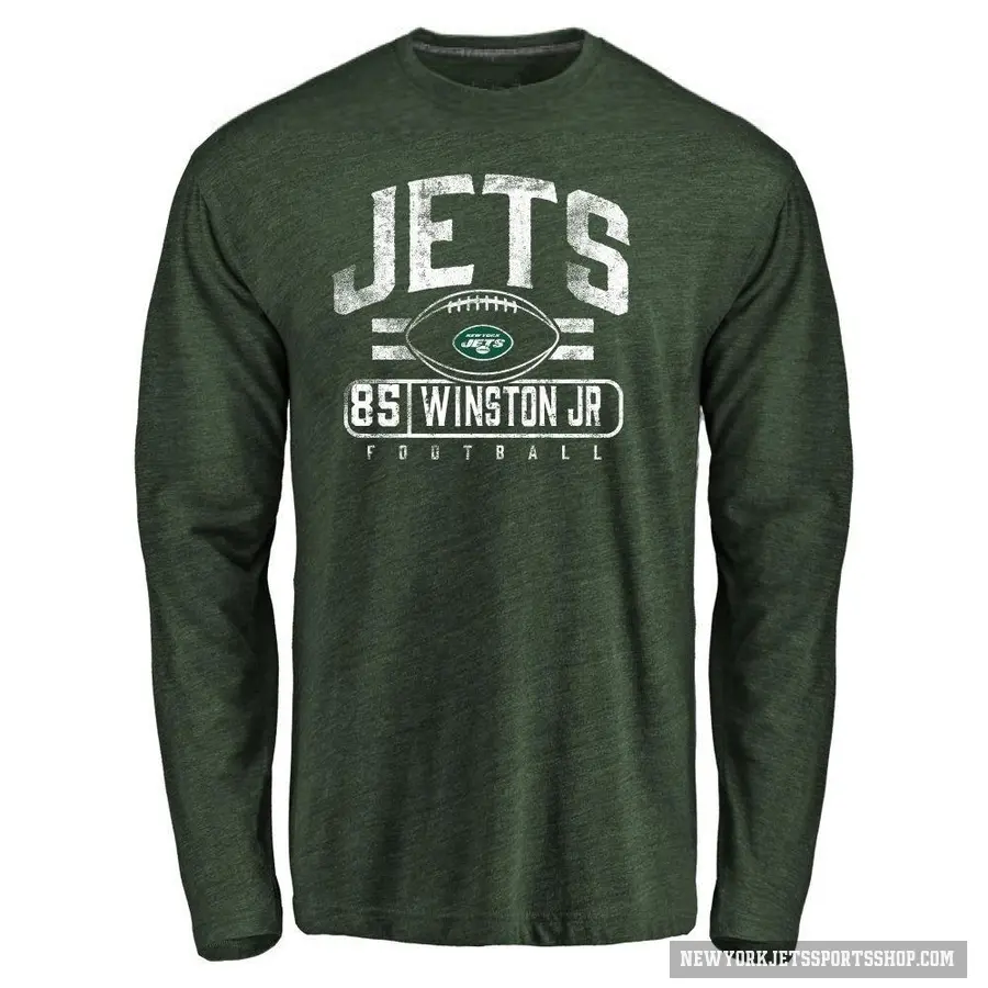 Men's ＃85 Easop Winston Jr. New York Jets Green Flanker Long Sleeve T-Shirt