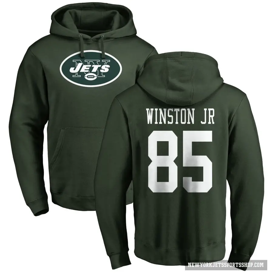 Men's ＃85 Easop Winston Jr. New York Jets Green Pro Line Logo Pullover Hoodie