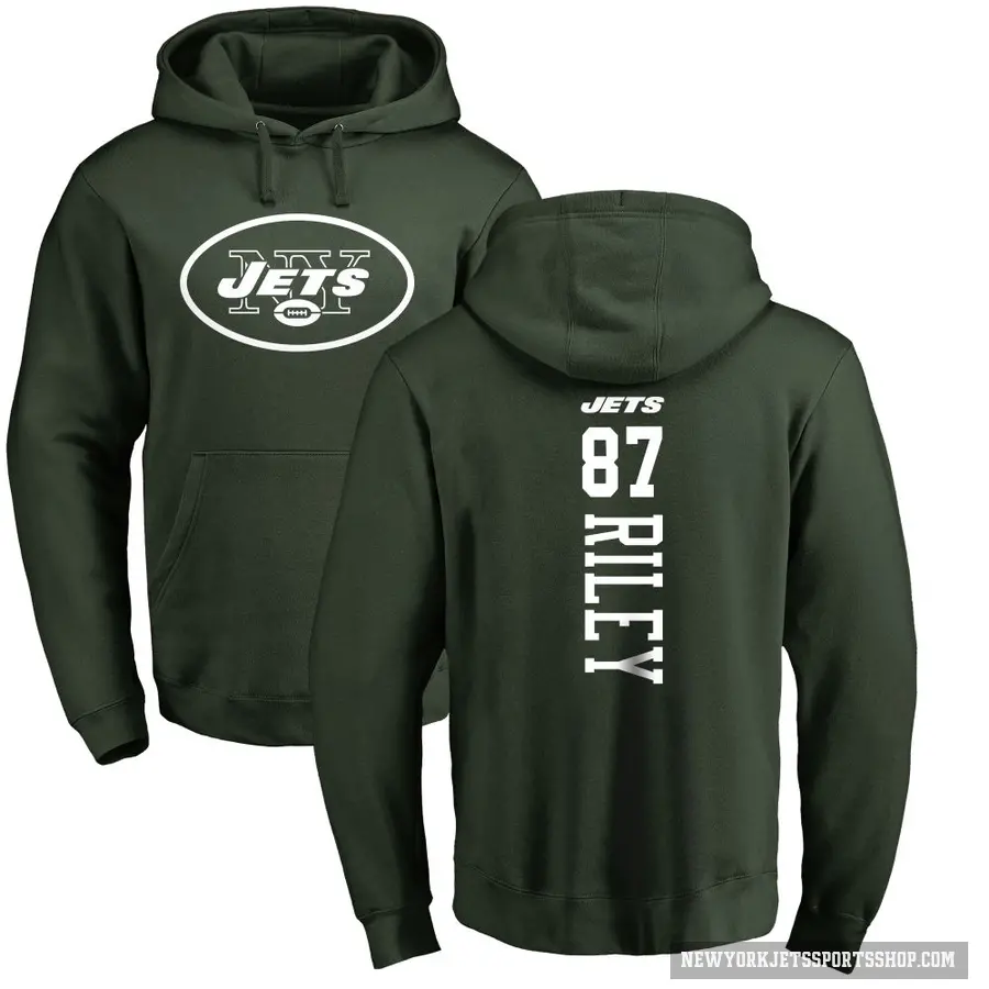 Men's ＃87 Marcus Riley New York Jets Green Pro Line Backer Pullover Hoodie