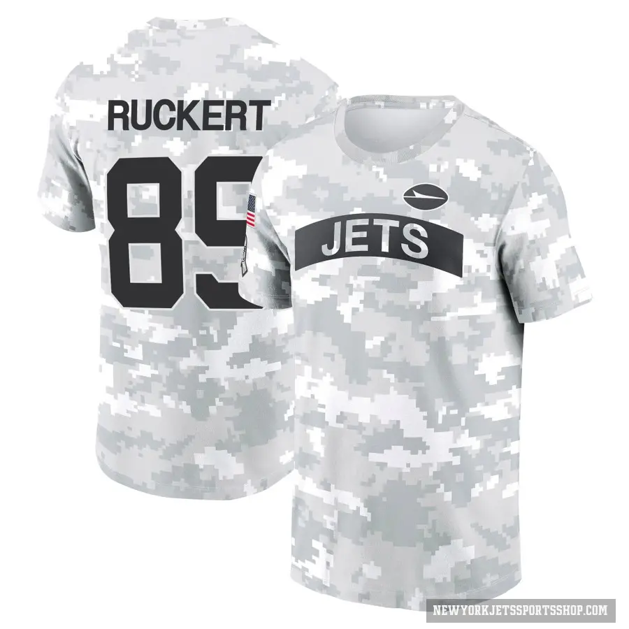 Men's ＃89 Jeremy Ruckert New York Jets Camo Arctic 2024 Salute to Service Performance T-Shirt