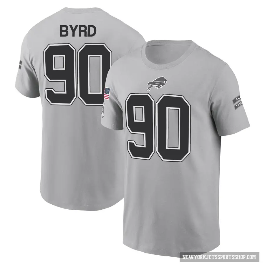Men's ＃90 Dennis Byrd New York Jets Gray 2024 Salute to Service T-Shirt