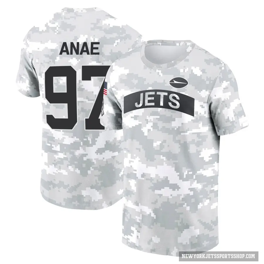 Men's ＃97 Bradlee Anae New York Jets Camo Arctic 2024 Salute to Service Performance T-Shirt