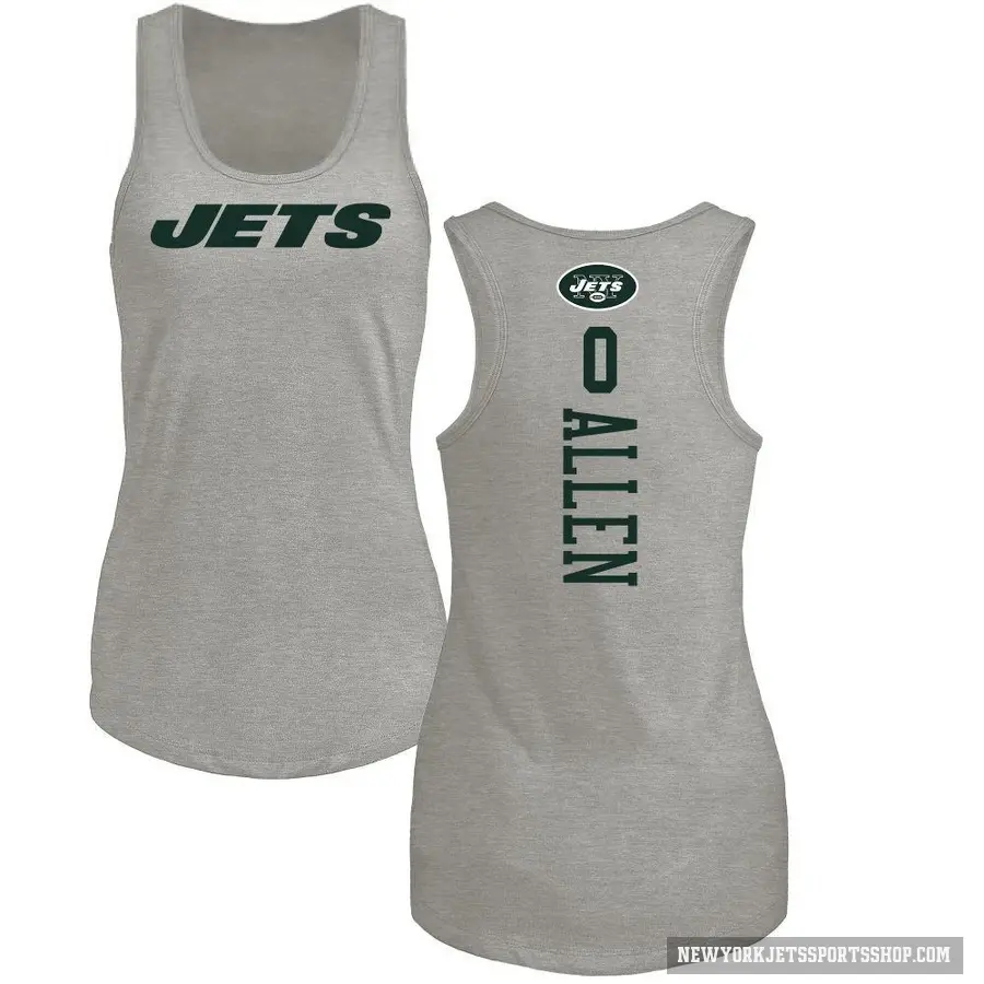 Women's ＃0 Braelon Allen New York Jets Ash Backer Tank Top
