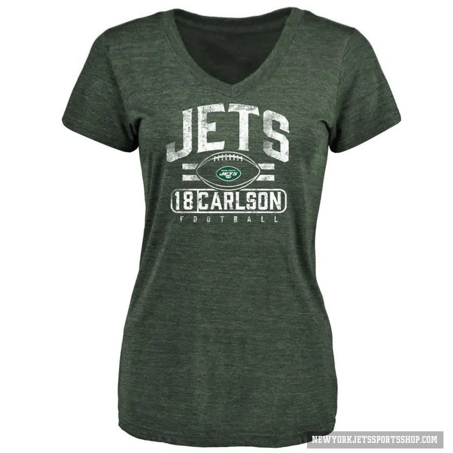 Women's ＃18 Anders Carlson New York Jets Green Flanker T-Shirt