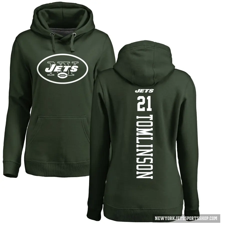 Women's ＃21 LaDainian Tomlinson New York Jets Green Pro Line Backer Pullover Hoodie