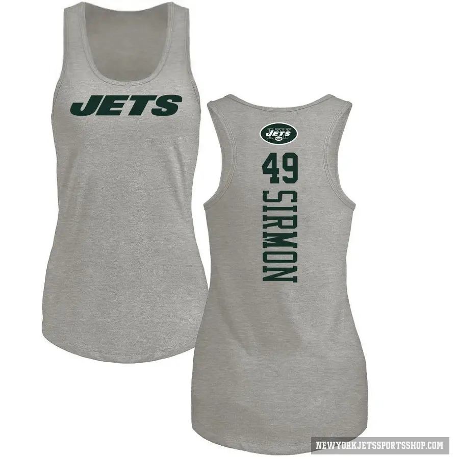 Women's ＃49 Jackson Sirmon New York Jets Ash Backer Tank Top