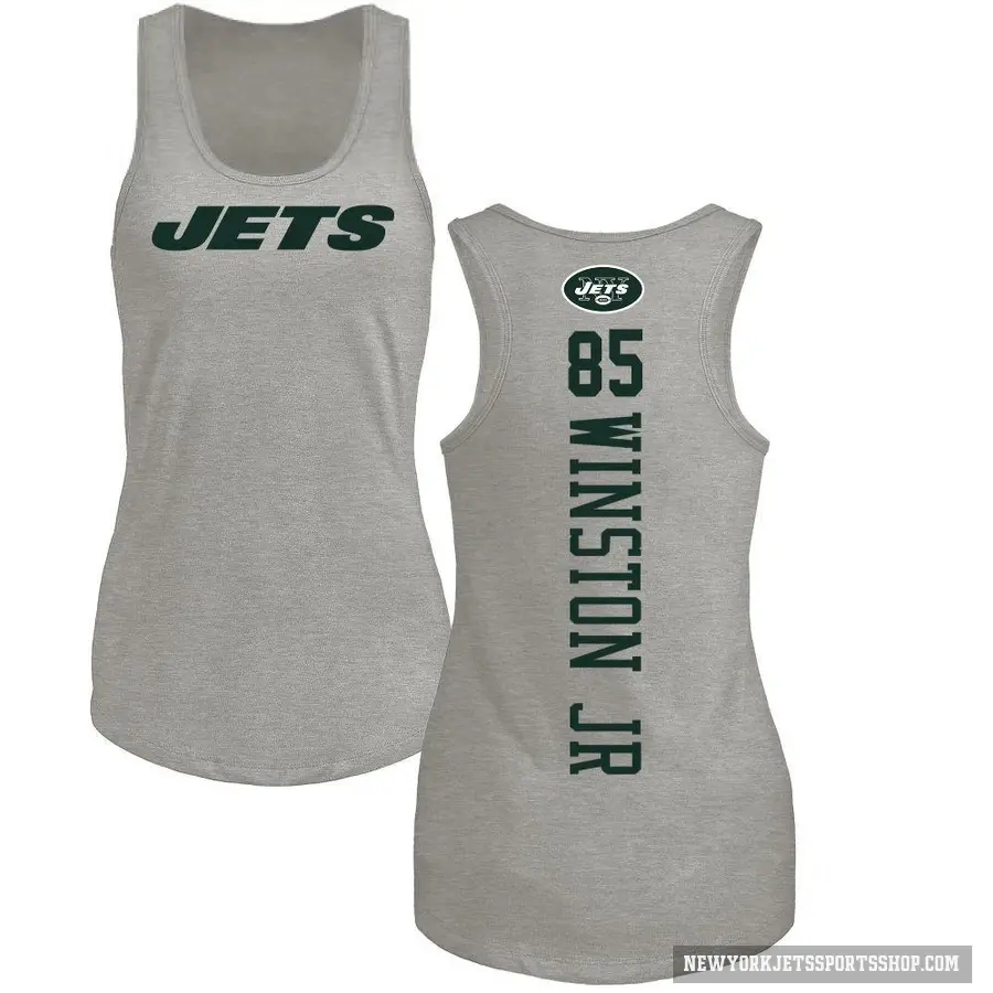 Women's ＃85 Easop Winston Jr. New York Jets Ash Backer Tank Top