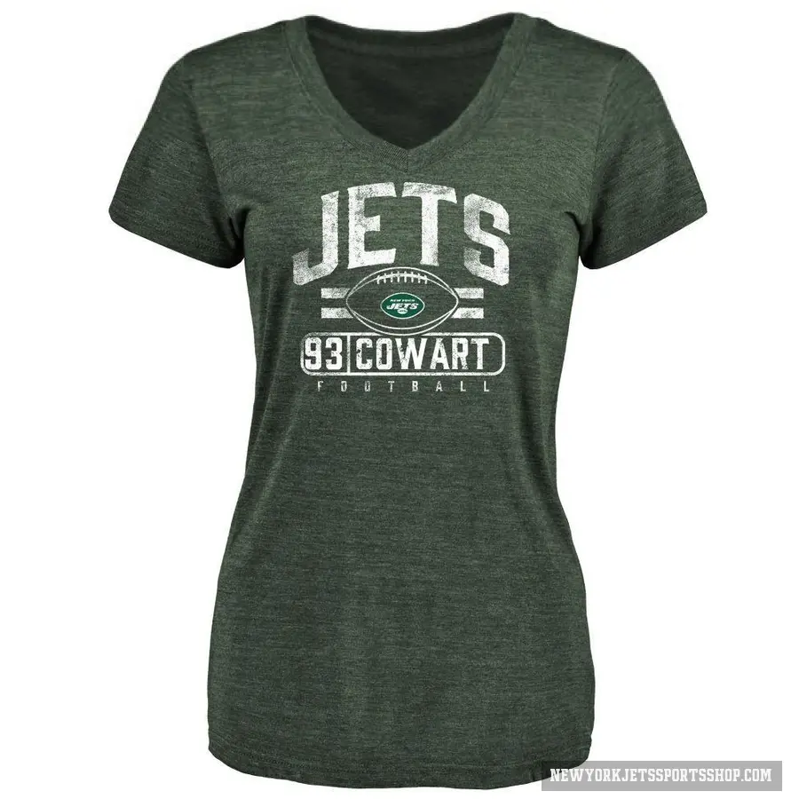 Women's ＃93 Byron Cowart New York Jets Green Flanker T-Shirt