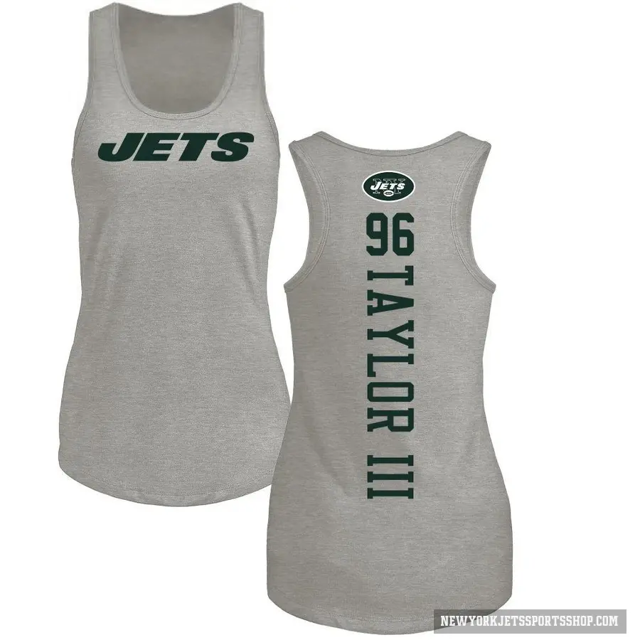 Women's ＃96 Leonard Taylor III New York Jets Ash Backer Tank Top