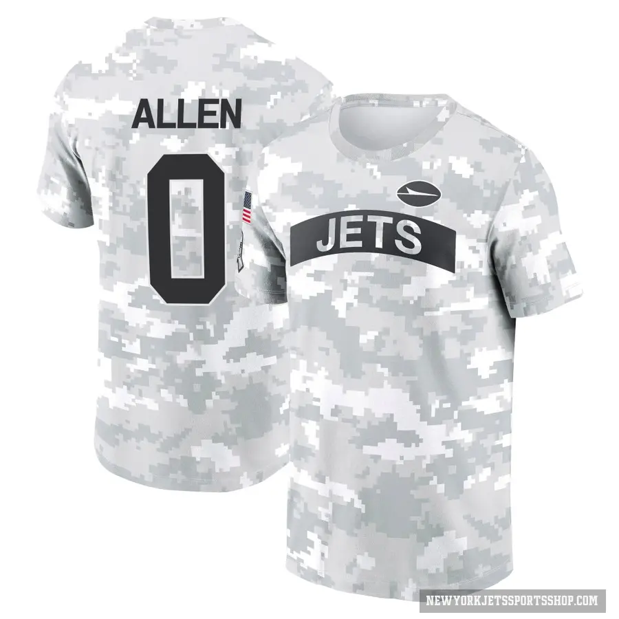 Youth ＃0 Braelon Allen New York Jets Camo Arctic 2024 Salute to Service Performance T-Shirt