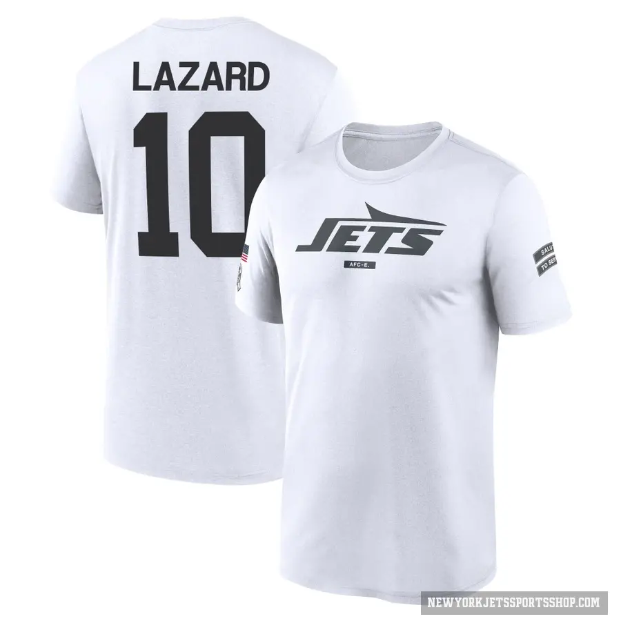 Youth ＃10 Allen Lazard New York Jets White 2024 Salute to Service Performance T-Shirt