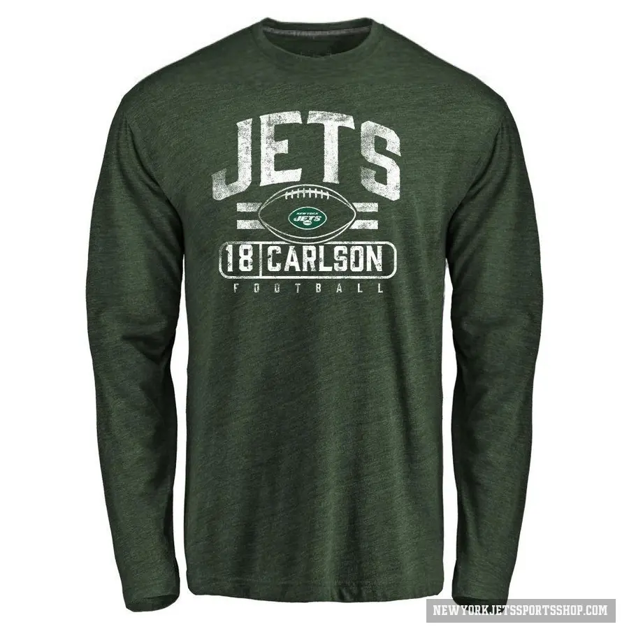 Youth ＃18 Anders Carlson New York Jets Green Flanker Long Sleeve T-Shirt