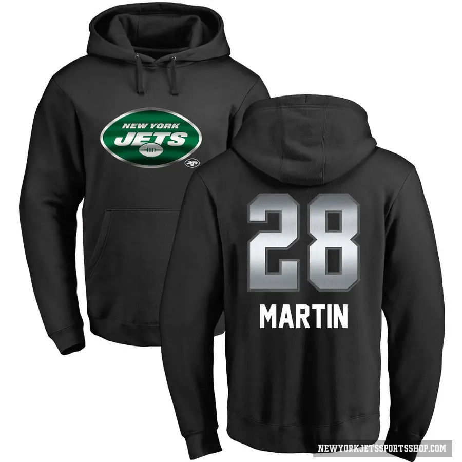 Youth ＃28 Curtis Martin New York Jets Black Midnight Mascot Pullover Hoodie