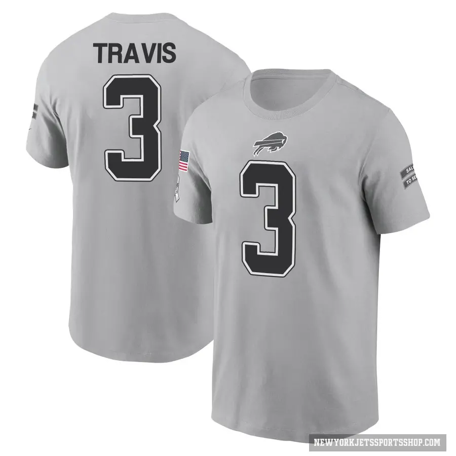 Youth ＃3 Jordan Travis New York Jets Gray 2024 Salute to Service T-Shirt