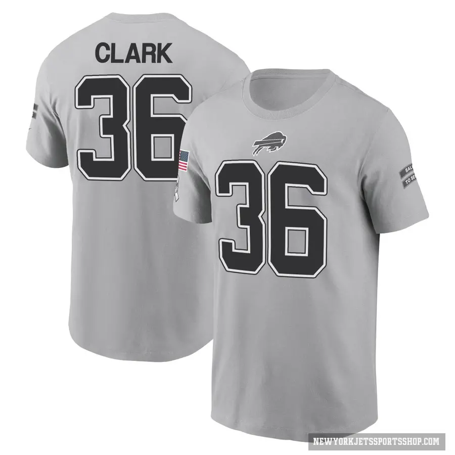Youth ＃36 Chuck Clark New York Jets Gray 2024 Salute to Service T-Shirt