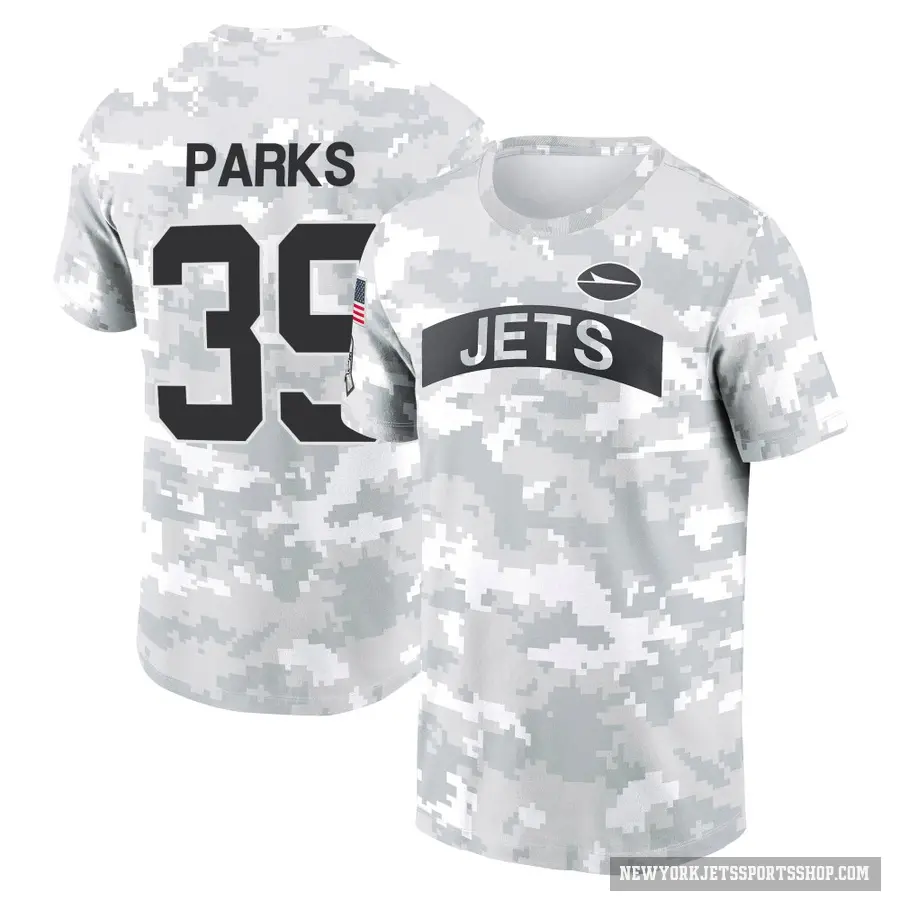 Youth ＃39 Will Parks New York Jets Camo Arctic 2024 Salute to Service Performance T-Shirt