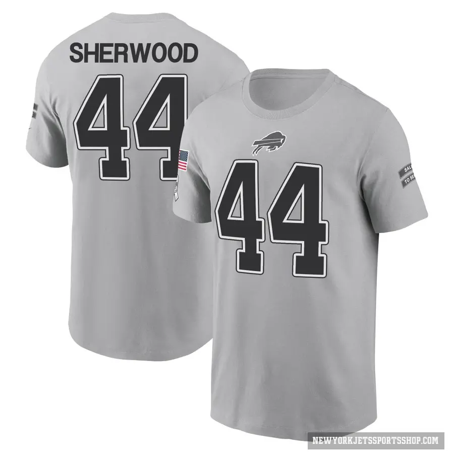 Youth ＃44 Jamien Sherwood New York Jets Gray 2024 Salute to Service T-Shirt