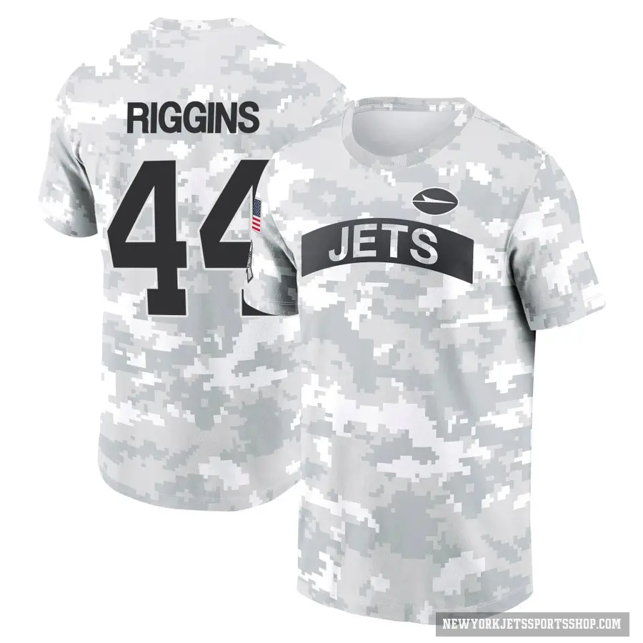 Youth ＃44 John Riggins New York Jets Camo Arctic 2024 Salute to Service Performance T-Shirt