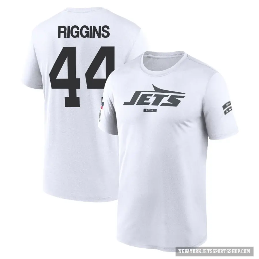 Youth ＃44 John Riggins New York Jets White 2024 Salute to Service Performance T-Shirt