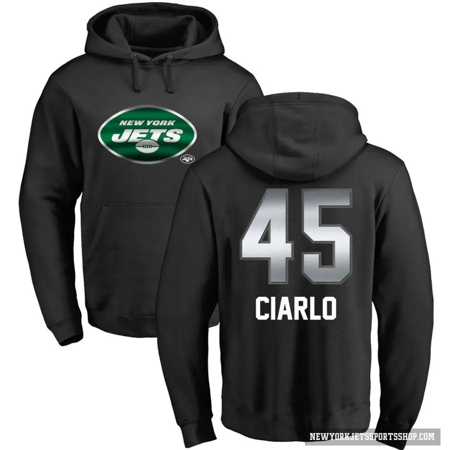Youth ＃45 Jimmy Ciarlo New York Jets Black Midnight Mascot Pullover Hoodie