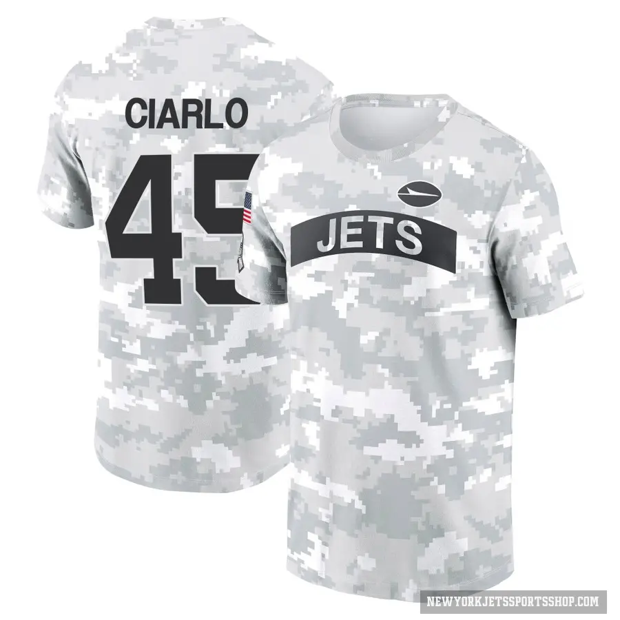 Youth ＃45 Jimmy Ciarlo New York Jets Camo Arctic 2024 Salute to Service Performance T-Shirt