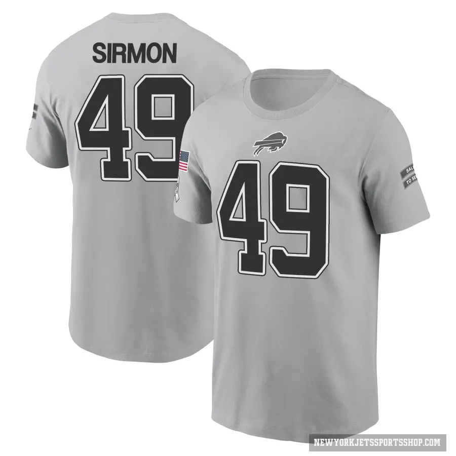 Youth ＃49 Jackson Sirmon New York Jets Gray 2024 Salute to Service T-Shirt