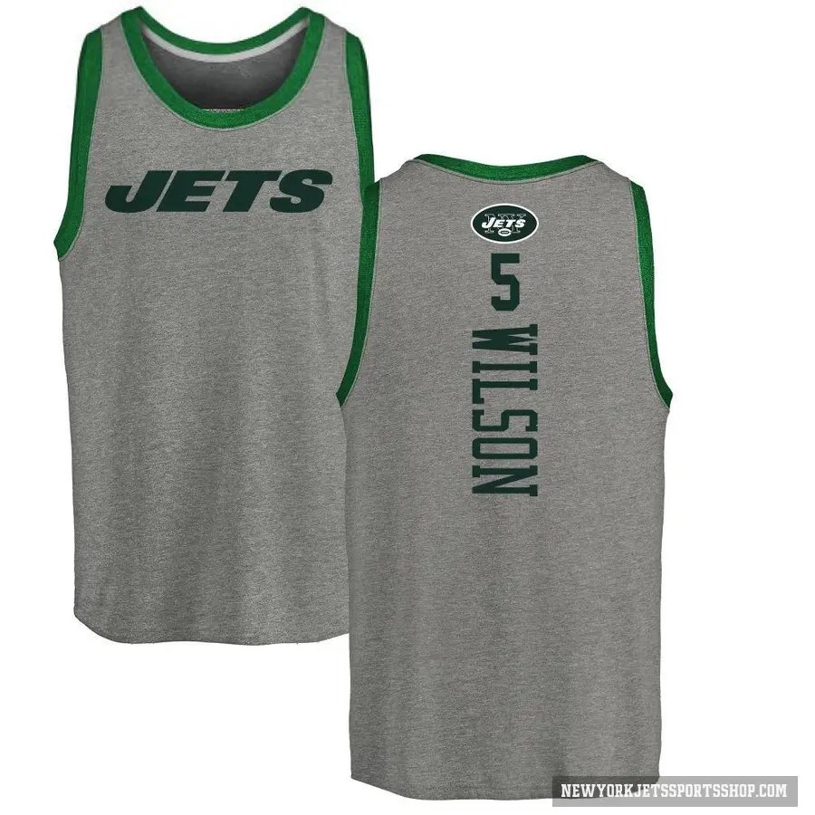 Youth ＃5 Garrett Wilson New York Jets Ash Backer Tank Top