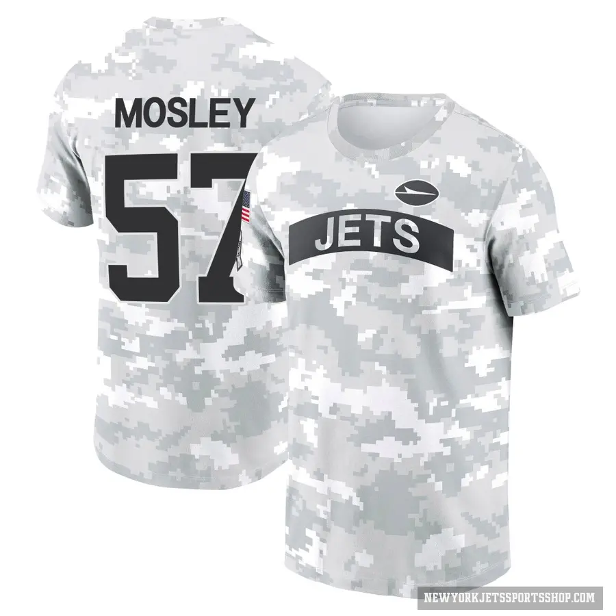 Youth ＃57 C.J. Mosley New York Jets Camo Arctic 2024 Salute to Service Performance T-Shirt