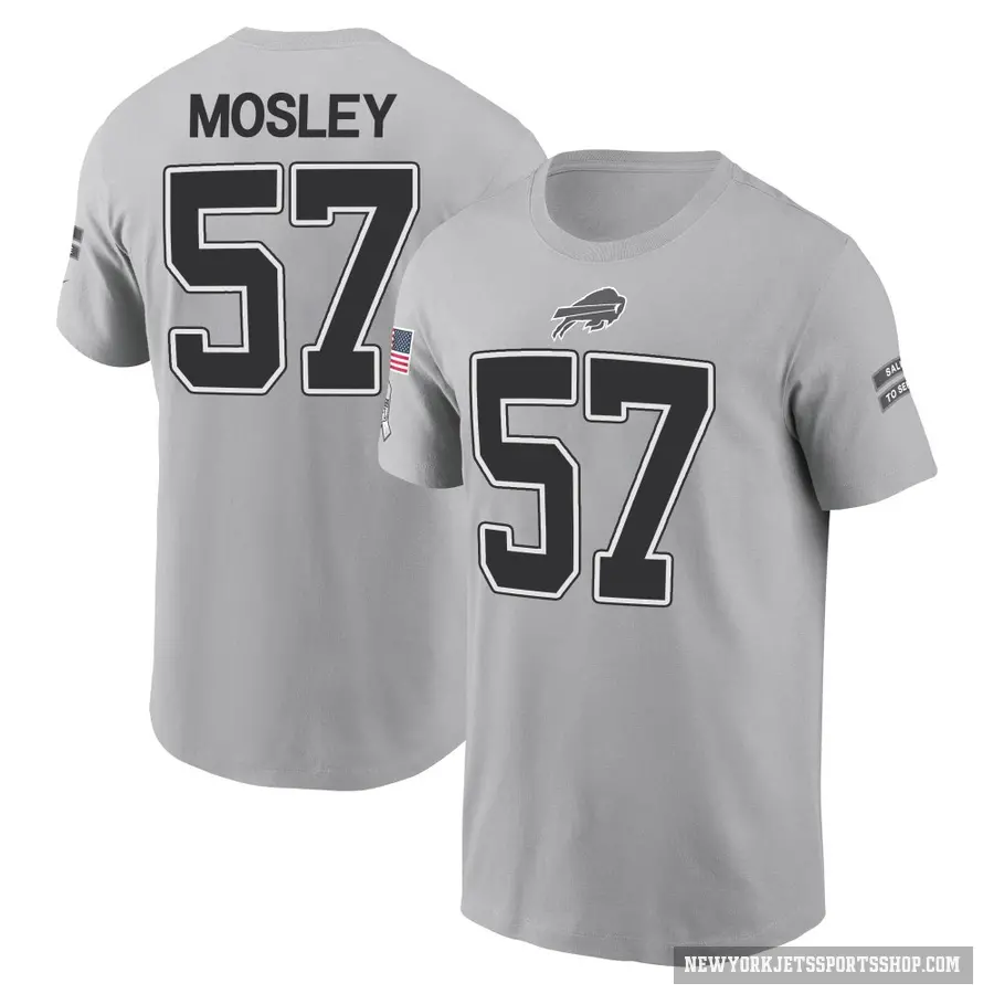 Youth ＃57 C.J. Mosley New York Jets Gray 2024 Salute to Service T-Shirt