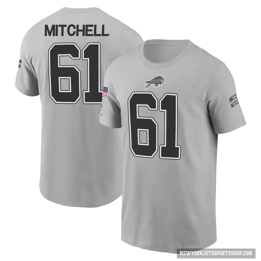 Youth ＃61 Max Mitchell New York Jets Gray 2024 Salute to Service T-Shirt