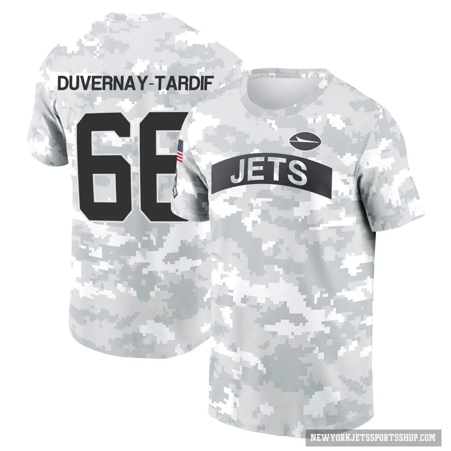 Youth ＃66 Laurent Duvernay-Tardif New York Jets Camo Arctic 2024 Salute to Service Performance T-Shirt