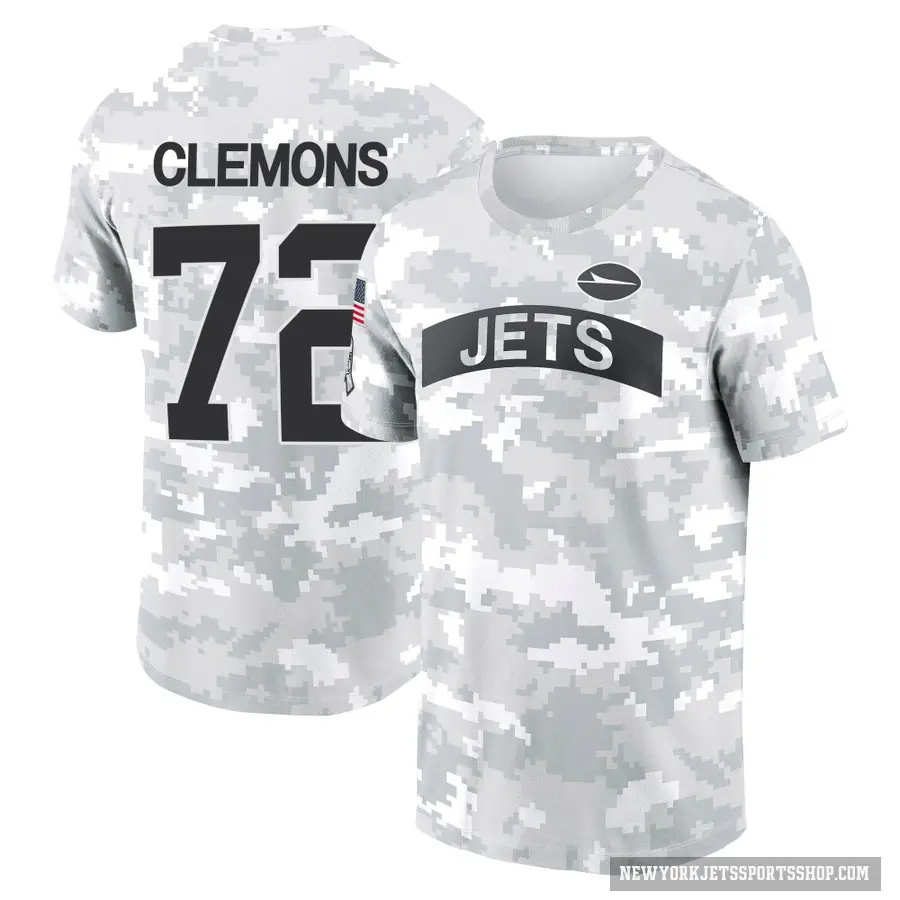 Youth ＃72 Micheal Clemons New York Jets Camo Arctic 2024 Salute to Service Performance T-Shirt