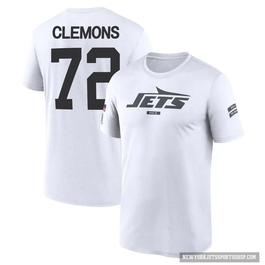 Youth ＃72 Micheal Clemons New York Jets White 2024 Salute to Service Performance T-Shirt