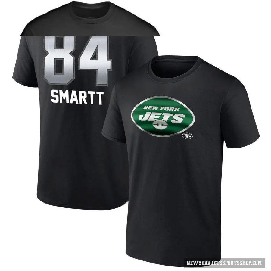 Youth ＃84 Stone Smartt New York Jets Black Midnight Mascot T-Shirt