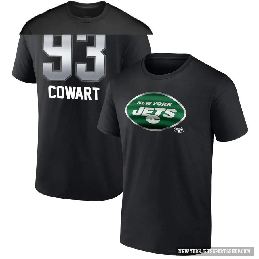 Youth ＃93 Byron Cowart New York Jets Black Midnight Mascot T-Shirt