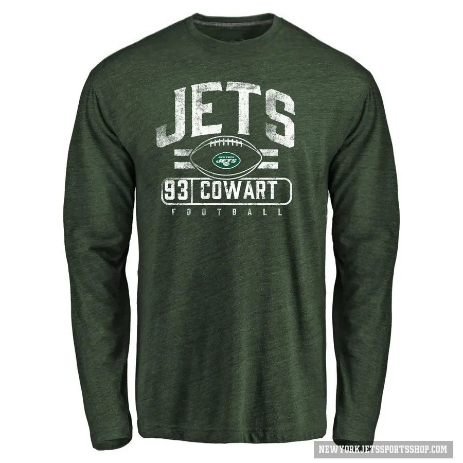Youth ＃93 Byron Cowart New York Jets Green Flanker Long Sleeve T-Shirt